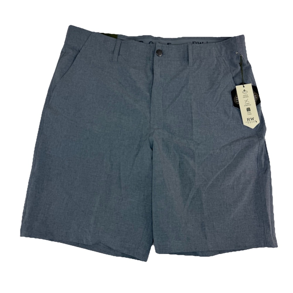 New Rorie Whelan RW‎ Men's Performance Golf Shorts Sz 38 Gray Stretch Quick Dry